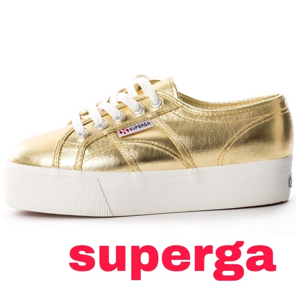 superga gold shoes